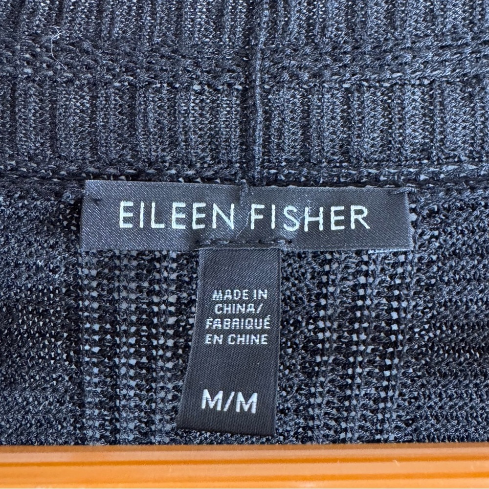 Eileen Fisher Organic Linen/Silk Oversized Lightweight Open Knit Cardigan Sz M - Picture 5 of 11